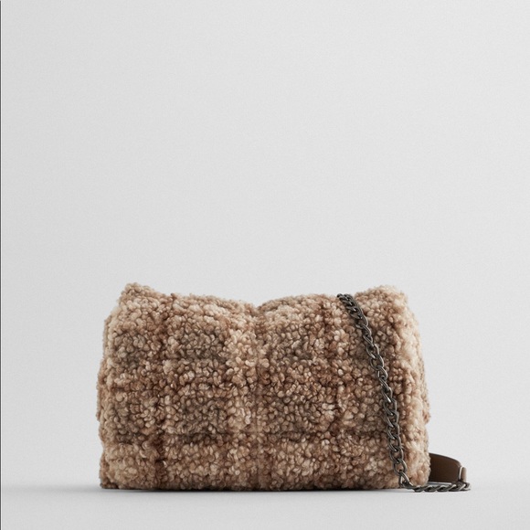 🤎 BNWT Zara faux fur crossbody bag - Picture 2 of 5